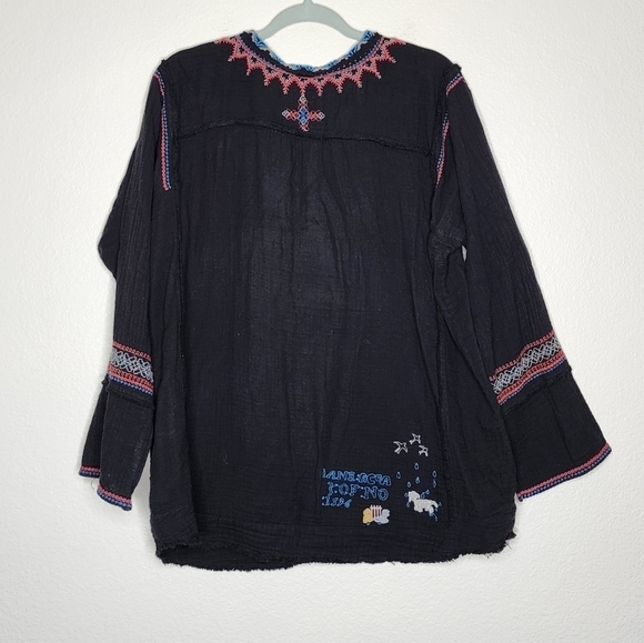 Johnny Was Black Rainy Day Blouse L - Picture 3 of 8